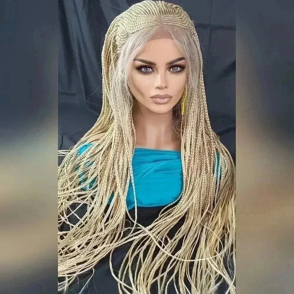 Blond Braided wigs 100% handmade, stunning , very long, feeding cornrows, NWT - Picture 11 of 15